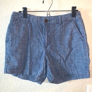 Blue linen shorts